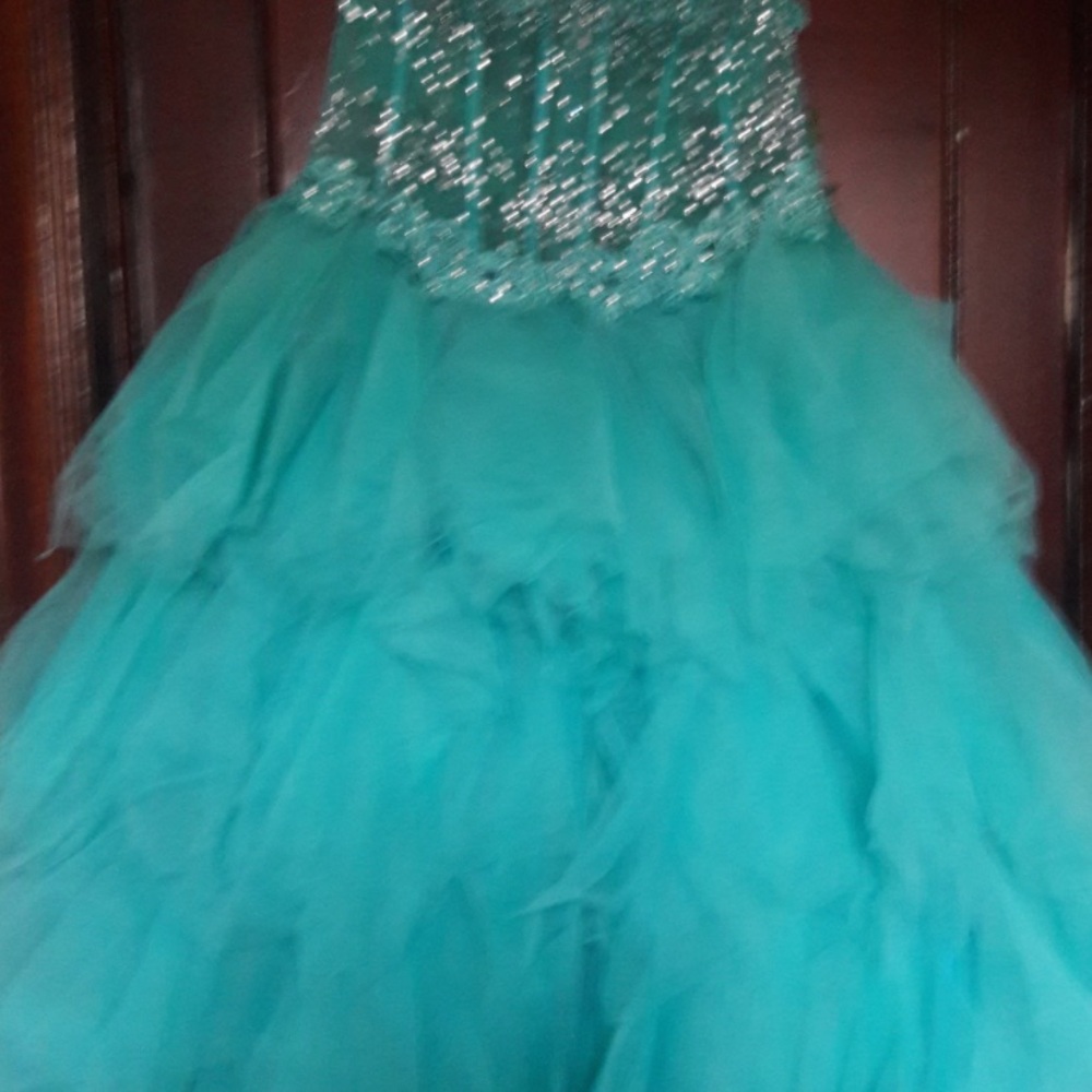 Jovani Glittering Aqua gown